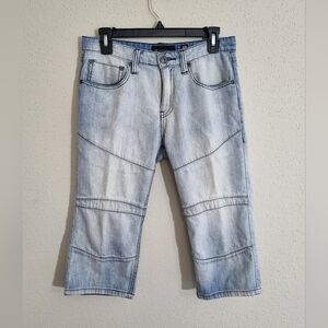 Stylish Light Blue Denim Shorts Size Waist 29.